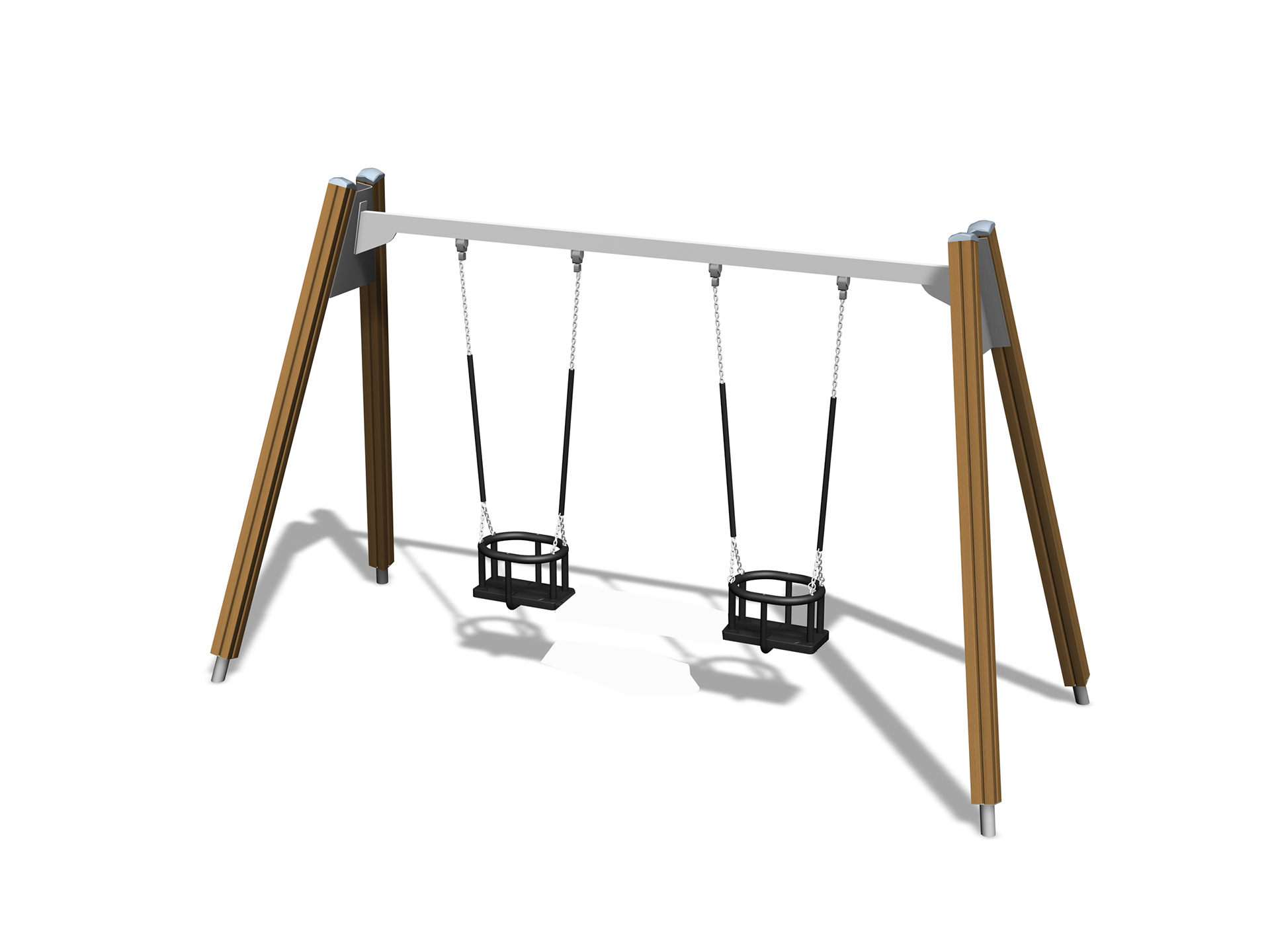swing set with two cradle seats