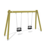 3d render of a swing set with cradle seats