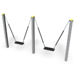 flat seated swing set for two