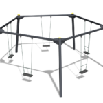 pentagon shaped metallic swing set