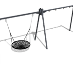 Erbium metallic basket swing and large flat swing set