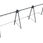large metallic six person swing set