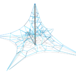 pyramid shaped climbing net in blue