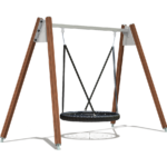 wooden basket swing set