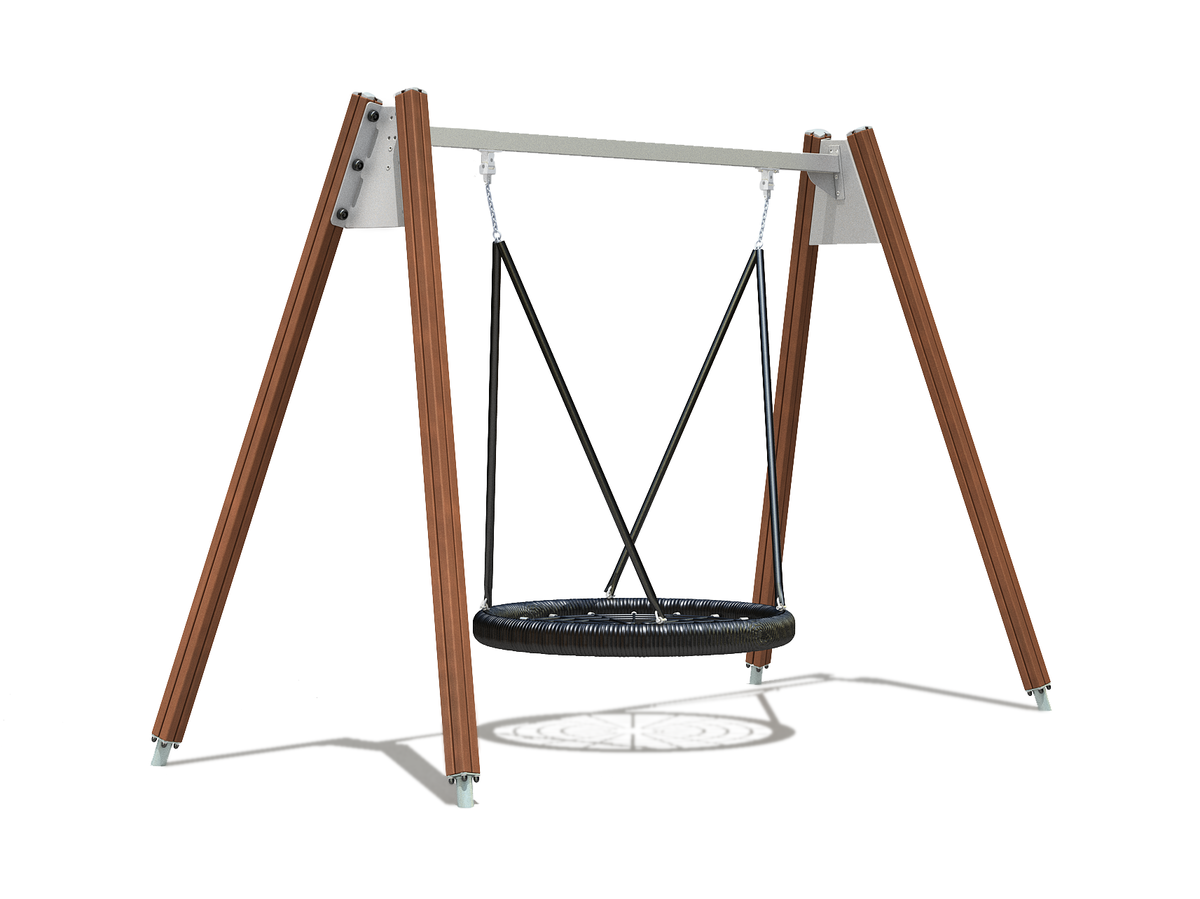 wooden basket swing set