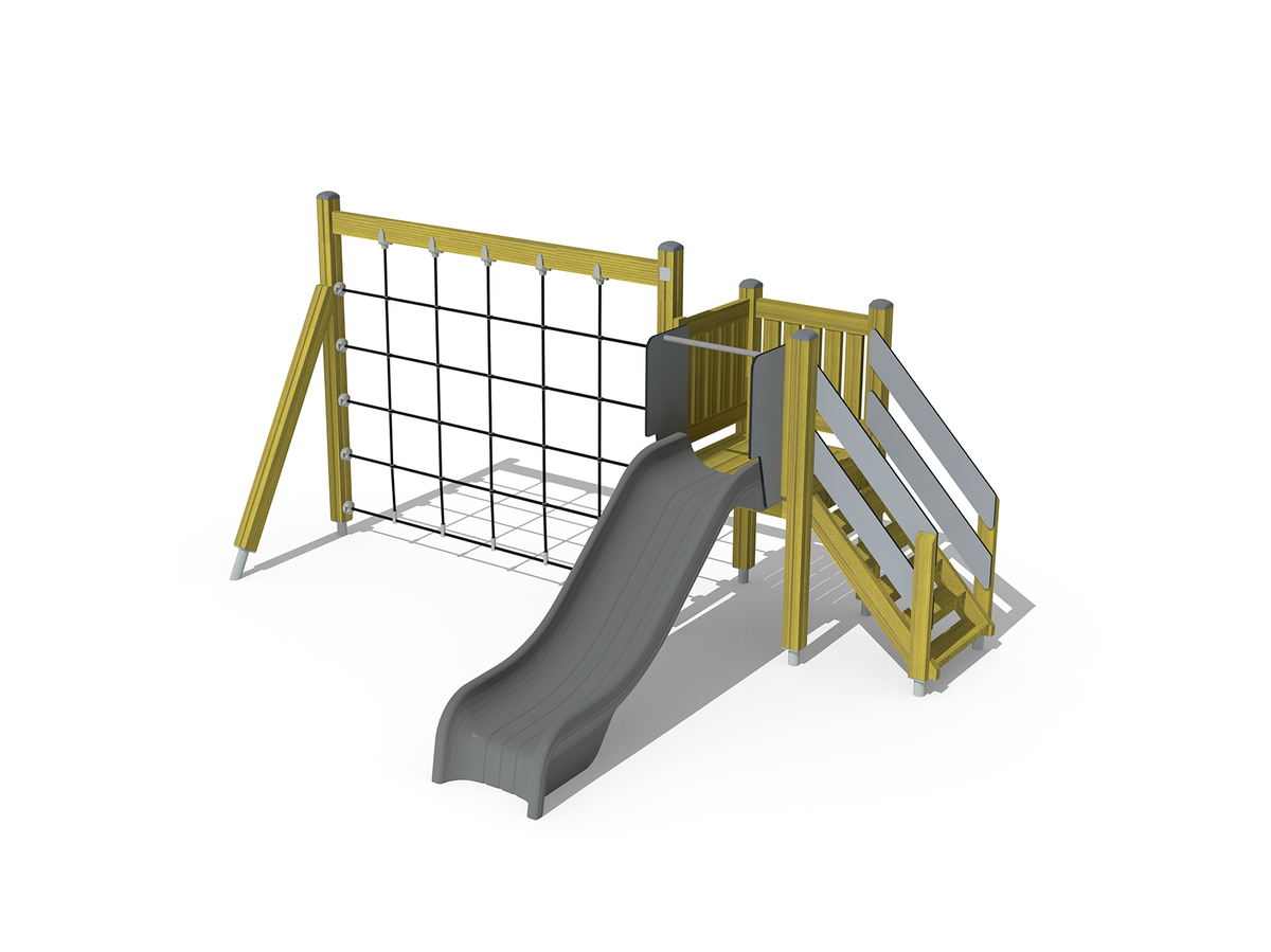 rope climbing wall and slide
