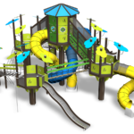 adventure forest paly area for parks with slides and ladders