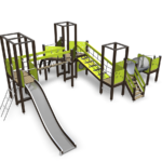 large lime green kids climbing area