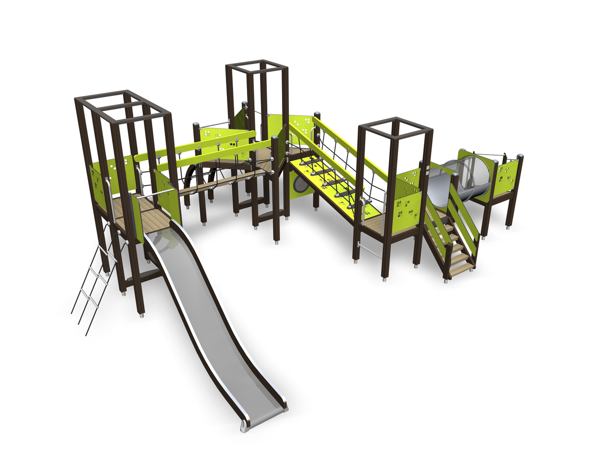 large lime green kids climbing area