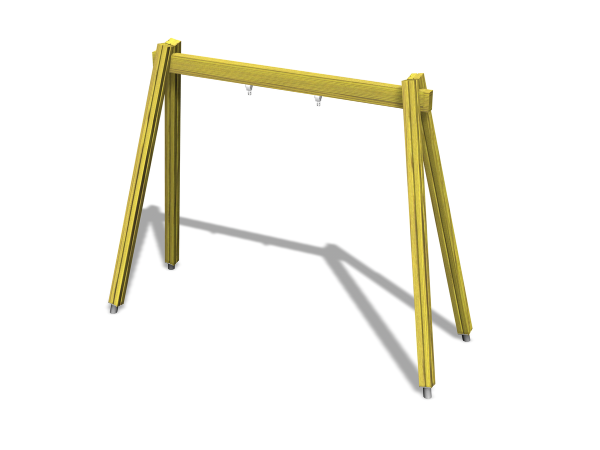 wooden swing set for one person without a seat
