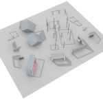 digital mockup of a park layout with mixed equipment