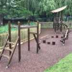 climbing frames and balance bars installed in newbury park