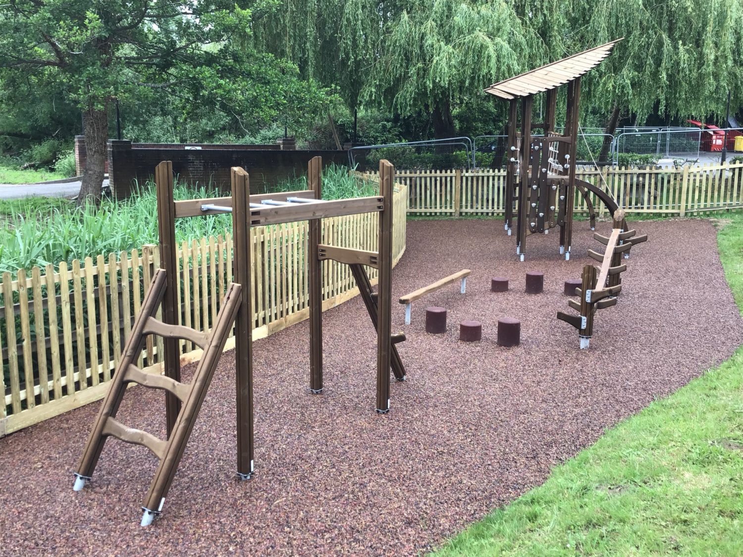 climbing frames and balance bars installed in newbury park