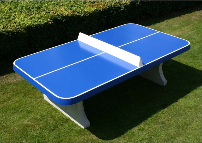 blue out door table tennis table