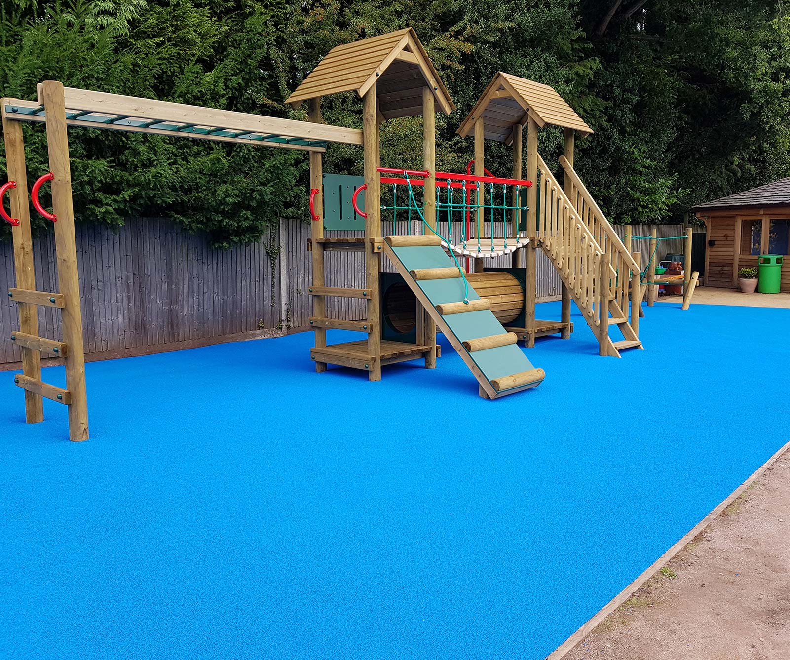 blue rubber playground floor