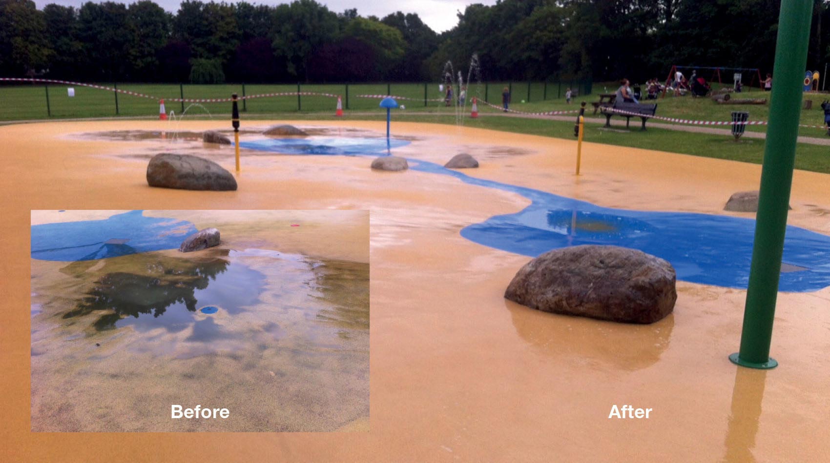 rubber surface cleaner before and after