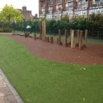 rubber mulch and artificial grass