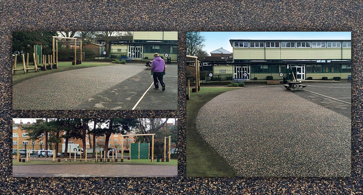 rubber surface used as path