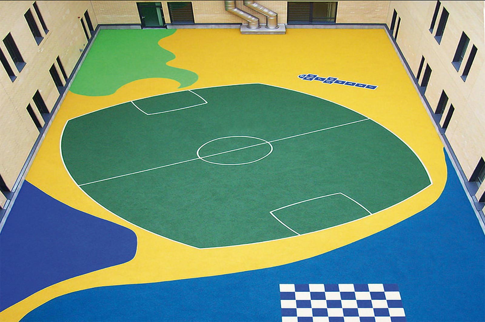 rubber safety surface in hospital