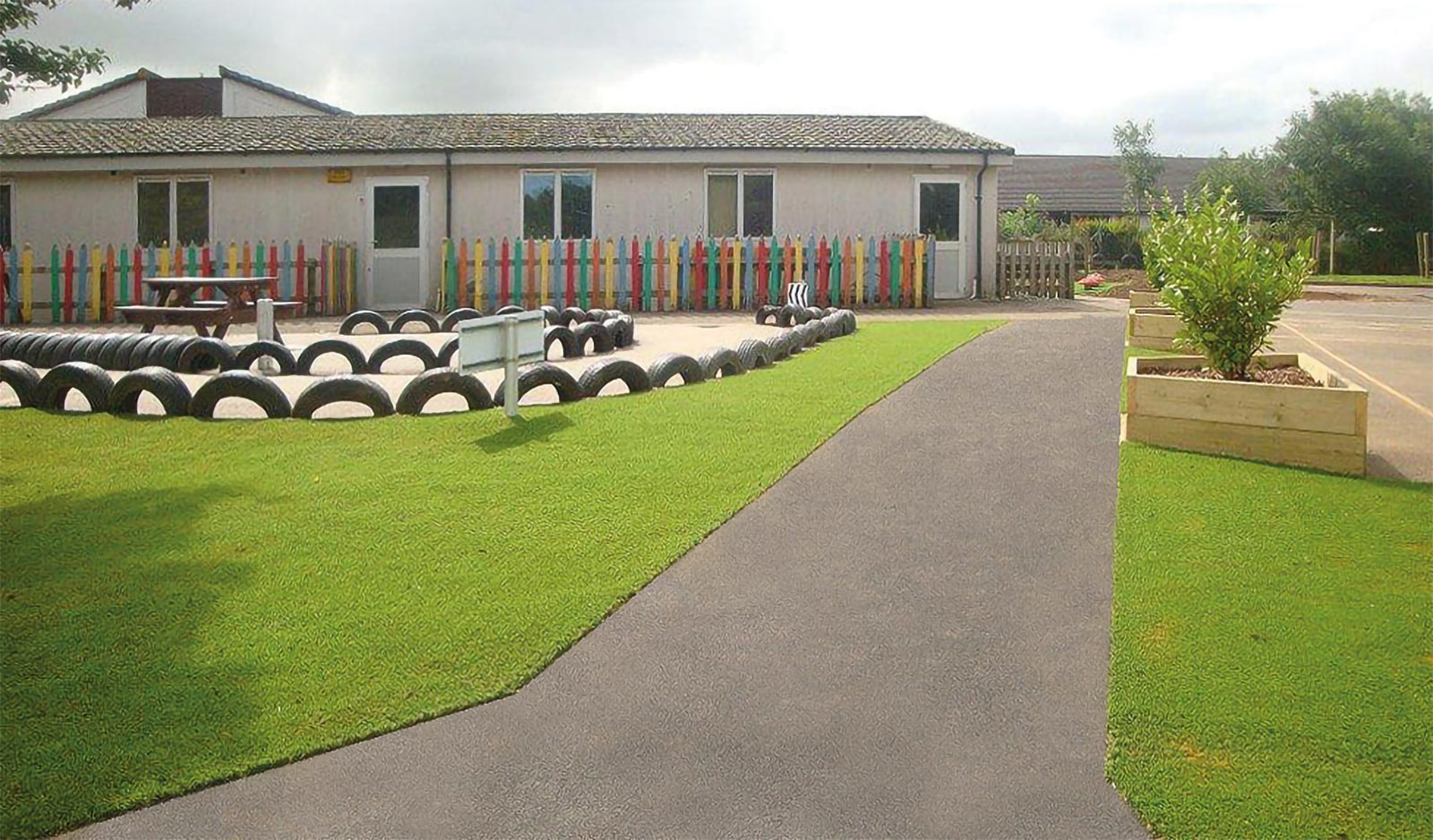 artificial grass in playground