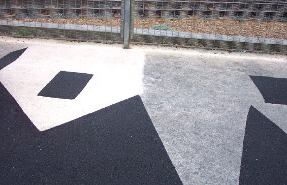 black and white playground surfacing
