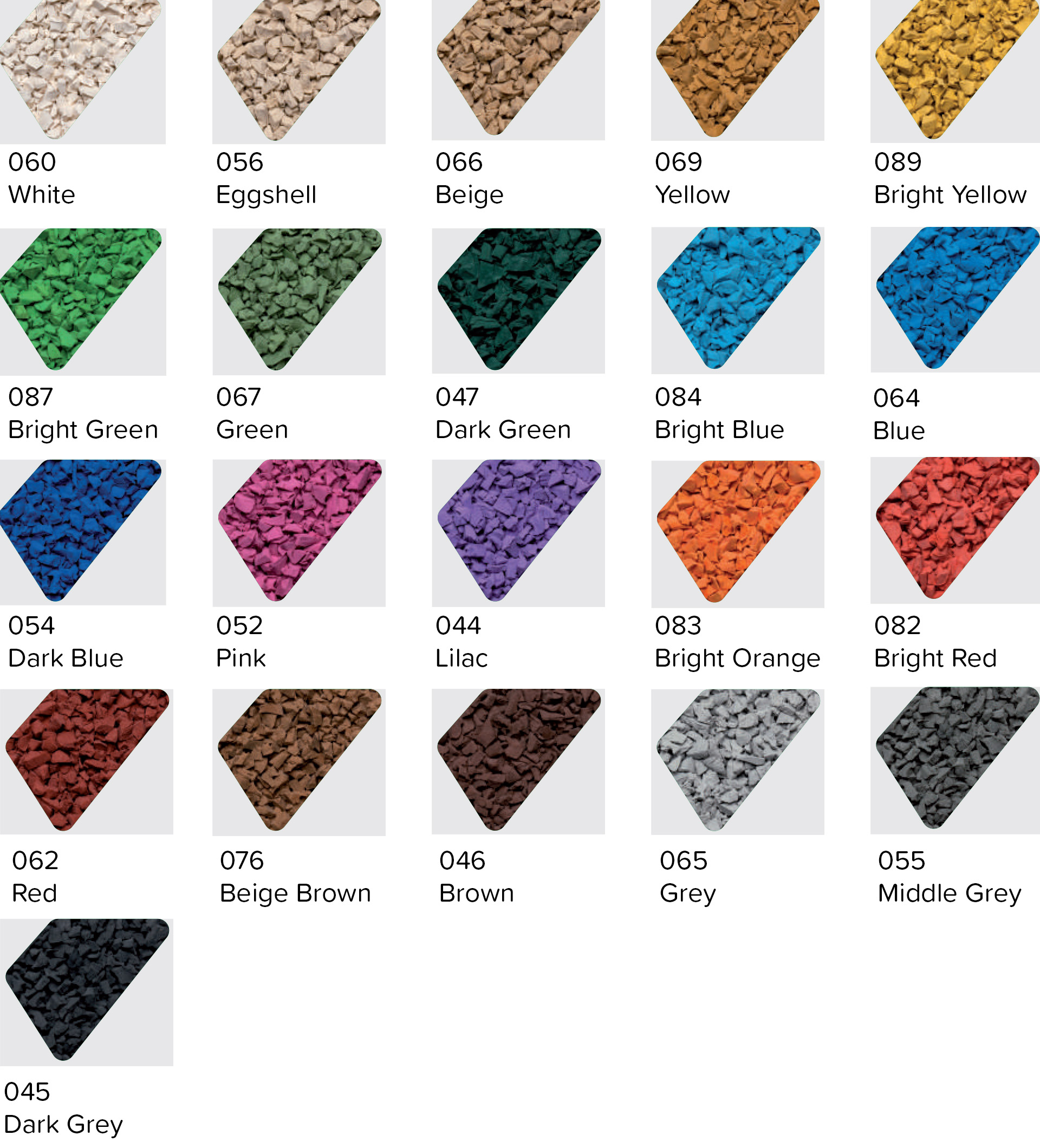 wet pour rubber colour chart