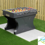 outdoor table football installed in a garden
