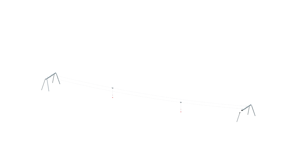 zoomed out image of double cable car
