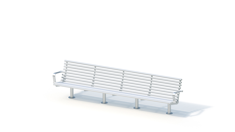 Bench (six-seater, armrest)
