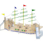large wooden playground ship