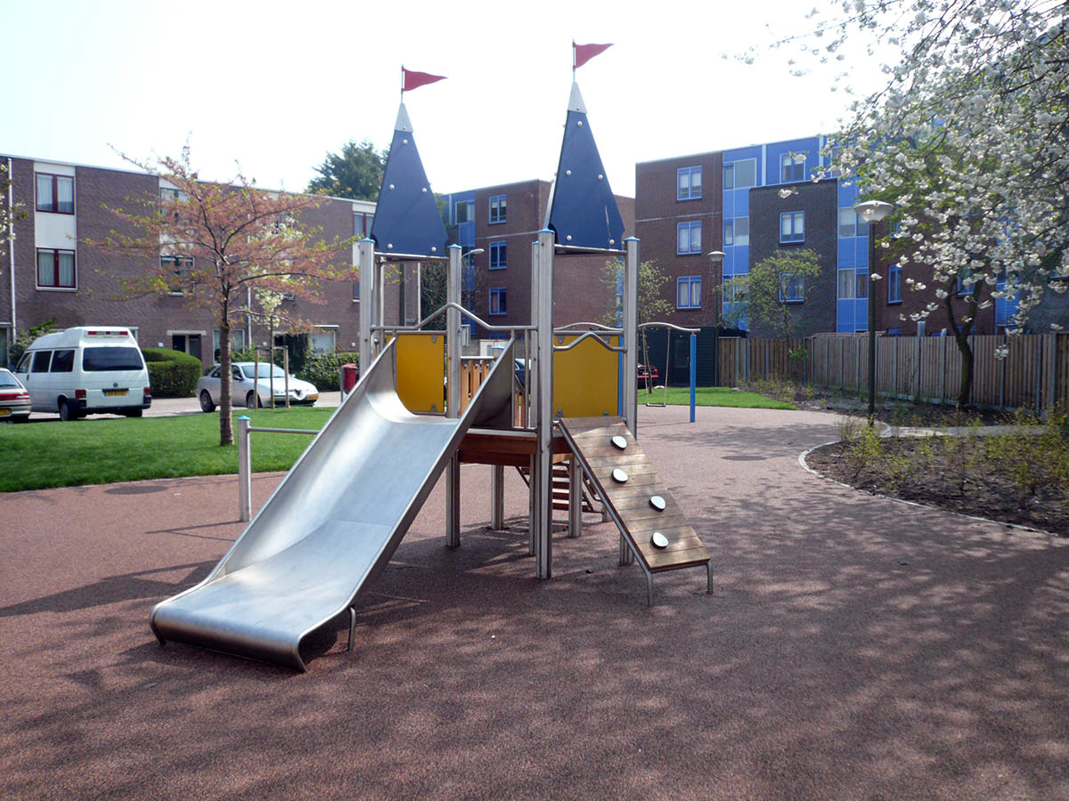 stainless steel slide in playground