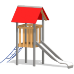 small play combination tower with net and ladder