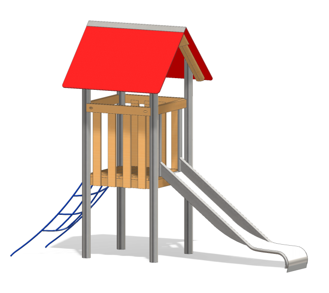 small play combination tower with net and ladder