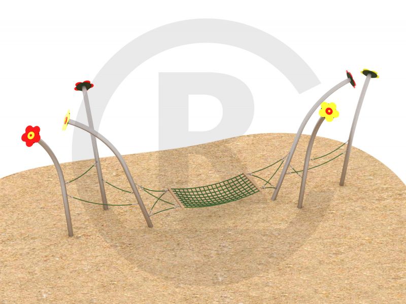 flower themed rope bridge for parks