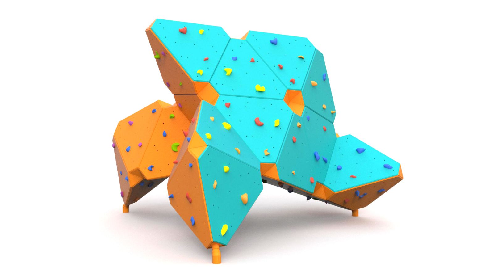 Modern playground bouldering wall for active kids