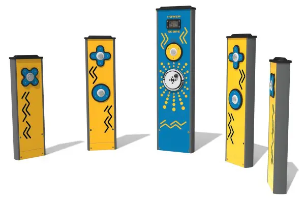 Smart play technology panel in a modern playground
